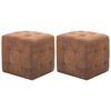 vidaXL Пуфове, 2 бр, кафяви, 30x30x30 см, изкуствен велур