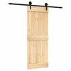 vidaXL Преплъзваща се врата Естествено и черно 80 x 210 cm