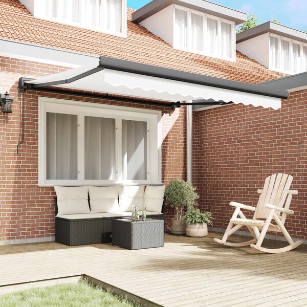 vidaXL Сенник Бяло 350 x 250 x 165 см Полиестер и алуминий