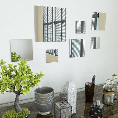 vidaXL Комплект стенни огледала от 7 части, квадратни