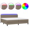 vidaXL Боксспринг легло с матрак и LED, таупе, 200x200 см, плат
