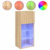 vidaXL ТВ шкаф с LED осветление, дъб сонома, 40,5x30x90 см