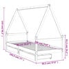 vidaXL Детска рамка за легло с чекмеджета, бяла, 90x190 см, бор масив