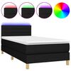 vidaXL Боксспринг легло с матрак и LED, черна, 90x190 см, плат