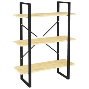 vidaXL 3-етажна библиотека, 80x30x105 см, борово дърво масив