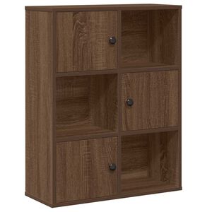 vidaXL Библиотека, кафяв дъб, 60x24x76,5 см, инженерно дърво
