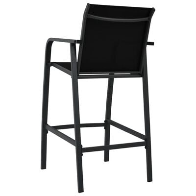 vidaXL Градински бар столове, 2 бр, черни, textilene