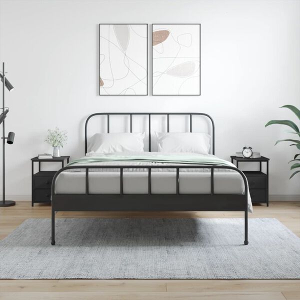 vidaXL Нощни шкафчета 2 бр черни 34x35,5x50 см инженерно дърво