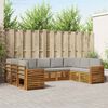 vidaXL Комплекти дивани с възглавница 9 pcs Естествено и светло сиво