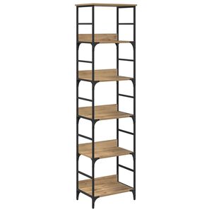 vidaXL Рафт за книги 5 нива 50 x 33 x 188,5 см Инженерна дървесина Дъб
