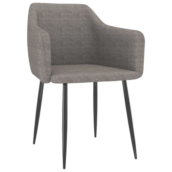 vidaXL Трапезни столове, 2 бр, светлосиви, текстил