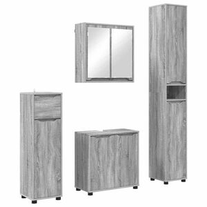 vidaXL Комплект мебели за баня 4 бр. Сив Сонома 30,5 x 30 x 195 см