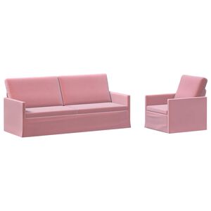 vidaXL Комплект дивани 2 pcs Розово Кадифе