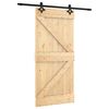 vidaXL Преплъзваща се врата Естествено и черно 95 x 210 cm