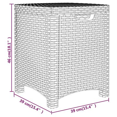 vidaXL Градинска кутия за съхранение, 39x39x46 см, PP ратан, кафява