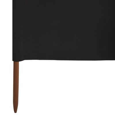 vidaXL Параван против вятър от 6 панела, текстил, 800x160 см, черен