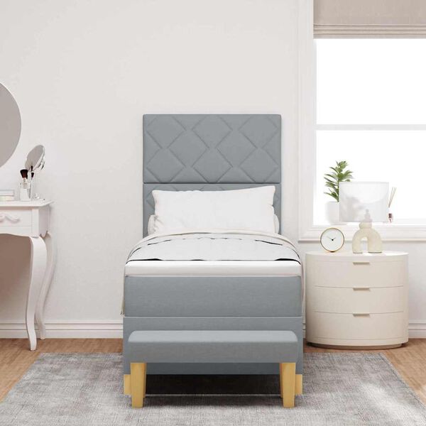 vidaXL Легло с пружинирана основа Светлосиво 80 x 200 cm текстил