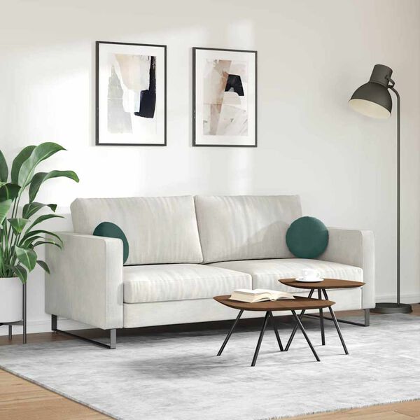 vidaXL Възглавници за седалки 2 pcs Тъмен зелен Ø 40 x 13 см Кадифе