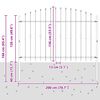 vidaXL Шипова ограда Черно 200 x 130 см Прахово боядисана стомана