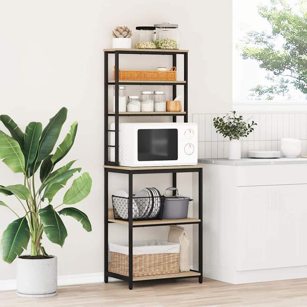 vidaXL Кухненски рафт Сонома дъб 60 x 40 x 168 см Инженерно дърво