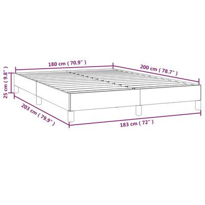 vidaXL Рамка за легло светлосива 180x200 см кадифе