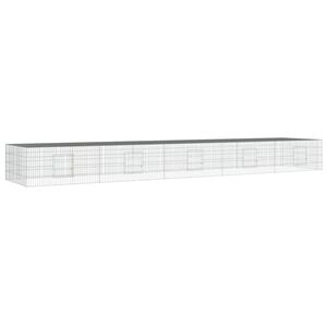 vidaXL Клетка за зайци, 5 панела, 541x109x54 см, поцинковано желязо