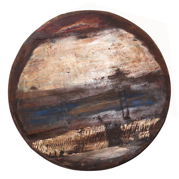 vidaXL Маса за кафе регенерирано дърво масив черна основа 60x60x33 cм