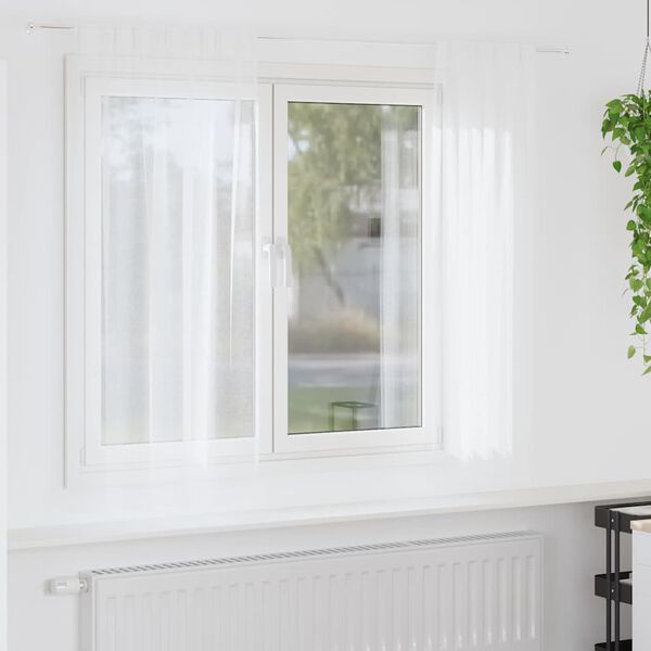 vidaXL Перде от воал С завеси 2 pcs Бяло 175 x 140 см Полиестер