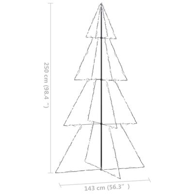 vidaXL Коледна елха конус, 360 LED, за закрито и открито, 143x250 см