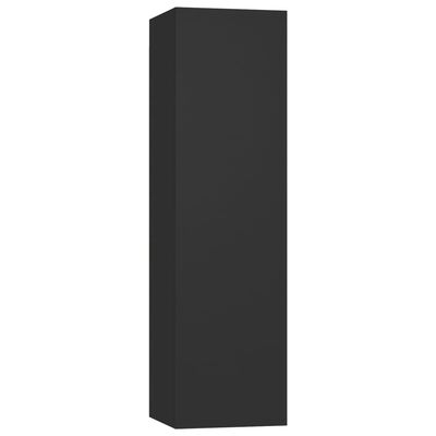 vidaXL Комплект ТВ шкафове от 4 части, черен, ПДЧ
