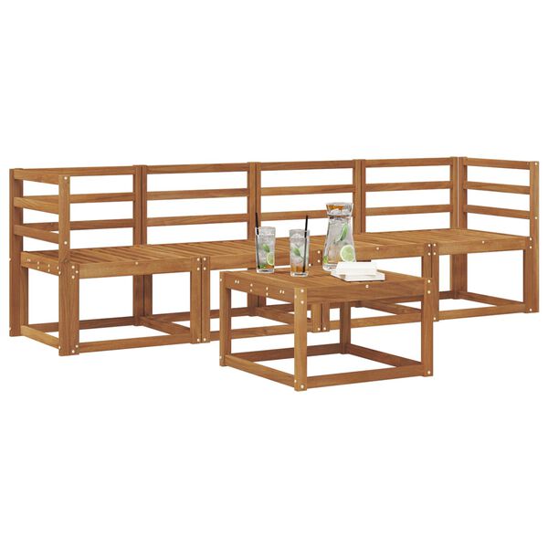 vidaXL Комплект дивани за открито 5 pcs Естествен