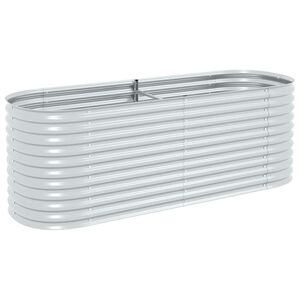 vidaXL Градинска висока леха 240x80x81 см поцинкована стомана сребро