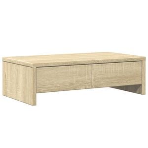 vidaXL Стойка за монитор с чекмеджета, дъб сонома, 50x27x15 см