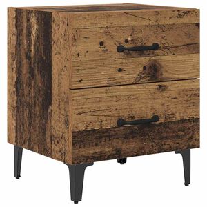 vidaXL Шкаф за легло Старо дърво 40 x 35 x 47,5 см Инженерна дървесина