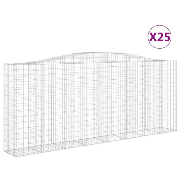vidaXL Габионни кошници арка 25 бр 400x50x160/180см поцинковано желязо
