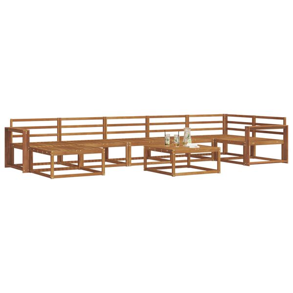 vidaXL Комплект дивани за открито 8 pcs Естествен