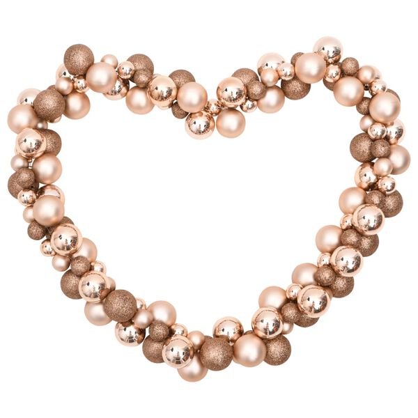 vidaXL Гирлянд от коледни топки, розово злато, 175 см, полистирен