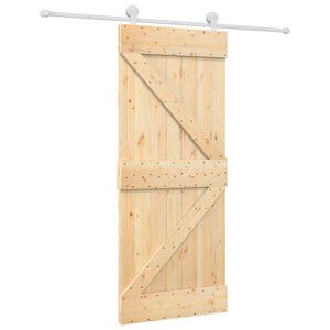 vidaXL Преплъзваща се врата 85 x 210 cm Естествено и бяло