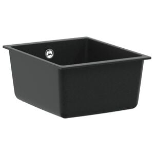 vidaXL Единична мивка за кухня Гранит 37 x 46 x 20 см Графит
