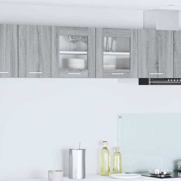 vidaXL Висящ шкаф Сив Сонома и бяло 80 x 31 x 40 см Инженерно дърво