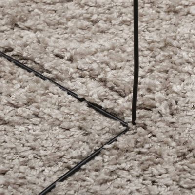 vidaXL Шаги килим с дълъг косъм "PAMPLONA" модерен бежов Ø 120 см