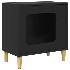 vidaXL Къща за котки Черно 51 x 30 x 52 см Инженерна дървесина