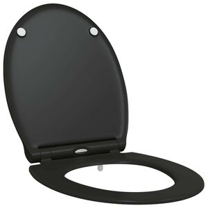 vidaXL Тоалетна седалка Черно 45,5 x 37,5 x 3,8 см Дуропласт