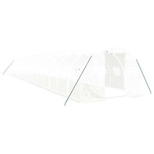 vidaXL Оранжерия със стоманена рамка бяла 48 м&sup2; 16x3x2 м