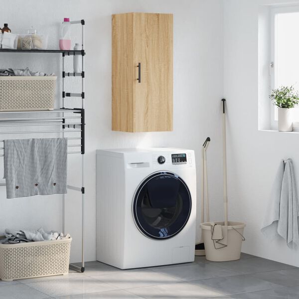 vidaXL Стенен шкаф дъб сонома 34,5x34x90 см