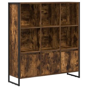 vidaXL Шкаф за книги 99,5 x 30 x 108 см Инженерна дървесина Димящ дъб
