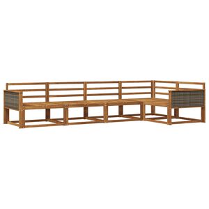 vidaXL Комплект дивани за открито 5 pcs Натурално