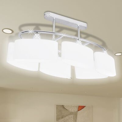 Лампа за таван с 6 елипсовидни стъклени абажура, за крушки тип Е14