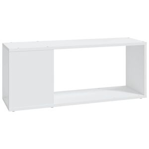 vidaXL ТВ шкаф, бял, 80x24x32 см, инженерно дърво