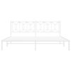 vidaXL Метална рамка за легло с горна табла, бяла, 200x200 см